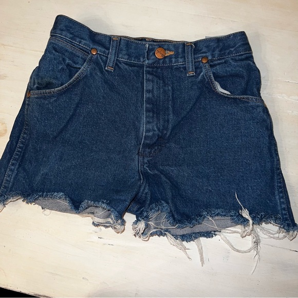 Wrangler Pants - Wrangler cut off blue jean shorts